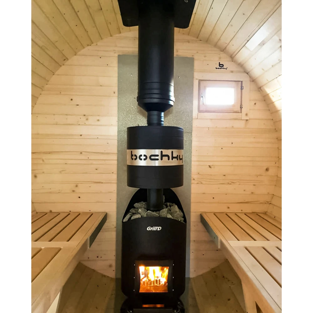 Дровяная банная печь Grill'D Aurora 160А Trio Window (дверца со стеклом)