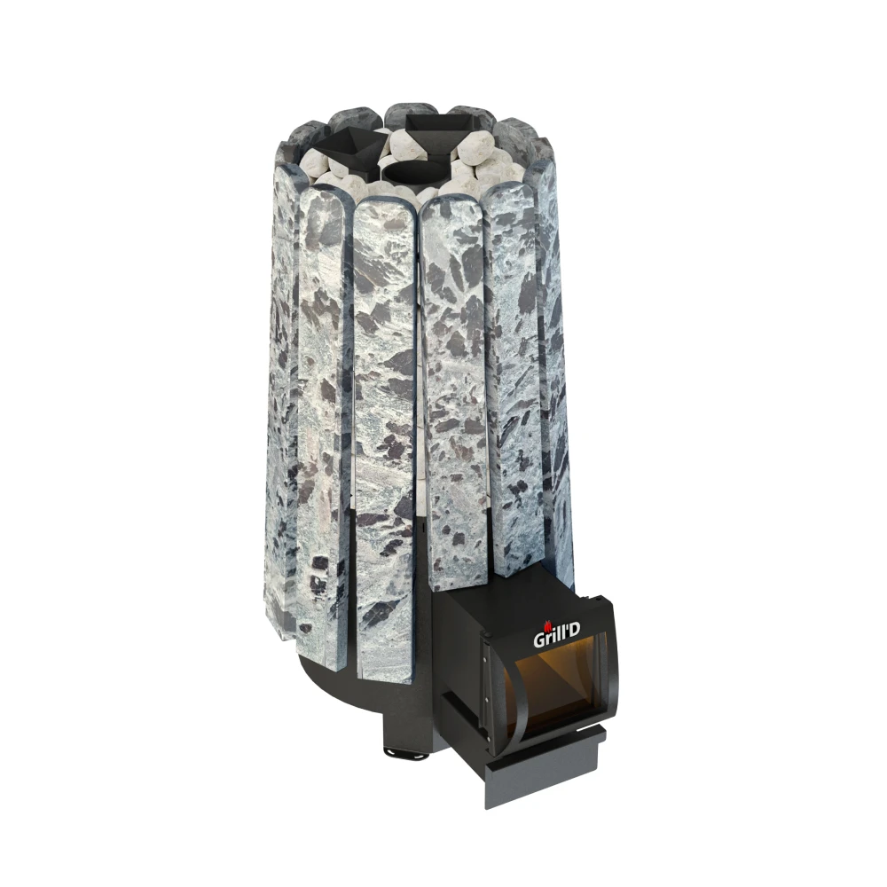Дровяная банная печь Grill'D Cometa Vega 180 Long Stone Pro (Серпентинит)