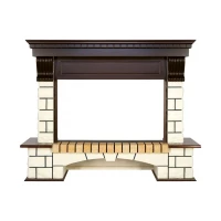 Портал Royal Flame Pierre Luxe - Темный дуб / Белый (Ширина 1380мм)