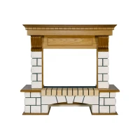 Портал Royal Flame Pierre Luxe - Белый / Дуб
