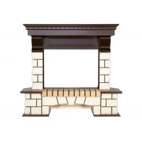 Портал Royal Flame Pierre Luxe угловой - Белый / Темный дуб