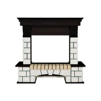Портал Royal Flame Pierre Luxe - Белый / Венге