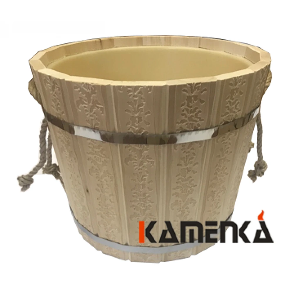 Запарник 16 л с пласт. вкл.  липа с тиснением